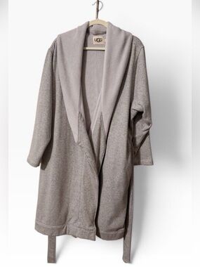 UGG Blanche II Women's Light Gray Open-Front Robe w/Belt and Pockets 2X